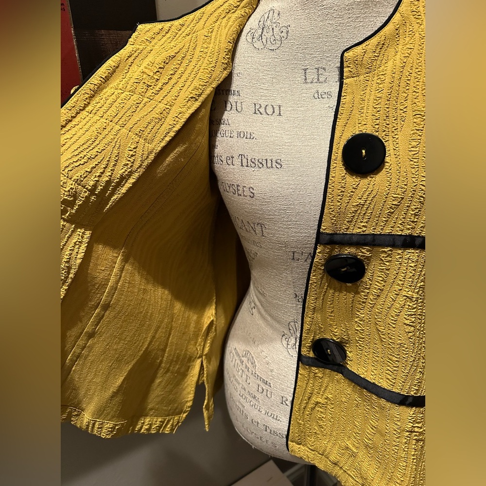 Ali Miles Mustard Yellow Artsy Swing Jacket - DARLING!! - Picture 7 of 9